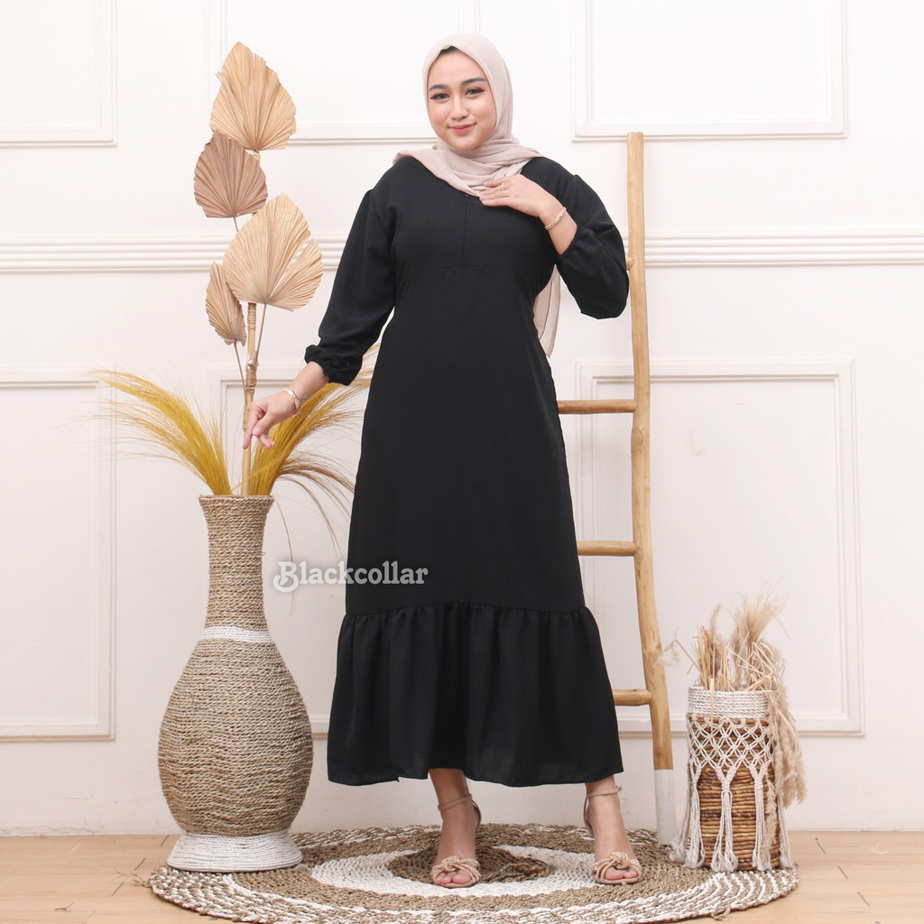 Gamis wanita crinkle airflow premium dress wanita outfit kondangan