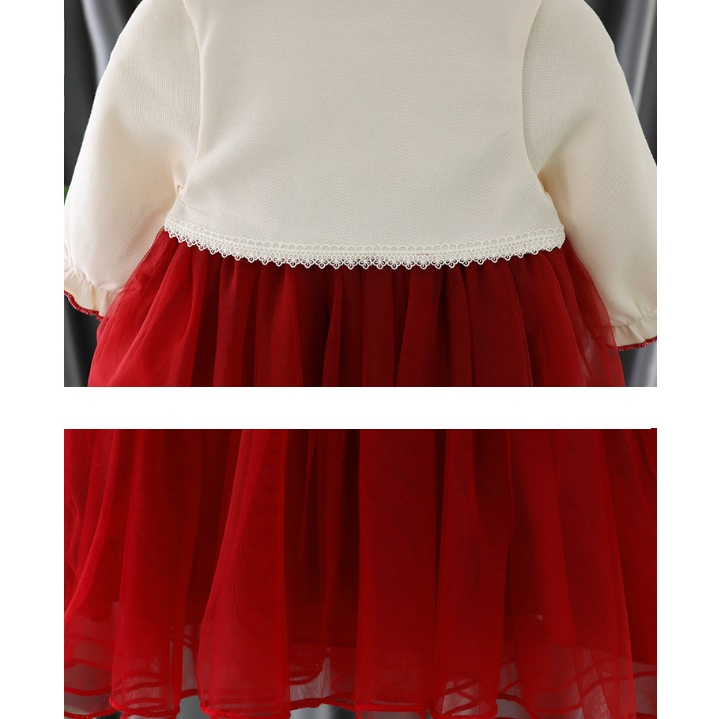 DP48 Dress anak  dan bayi lengan panjang  tutu motif sulaman kelinci