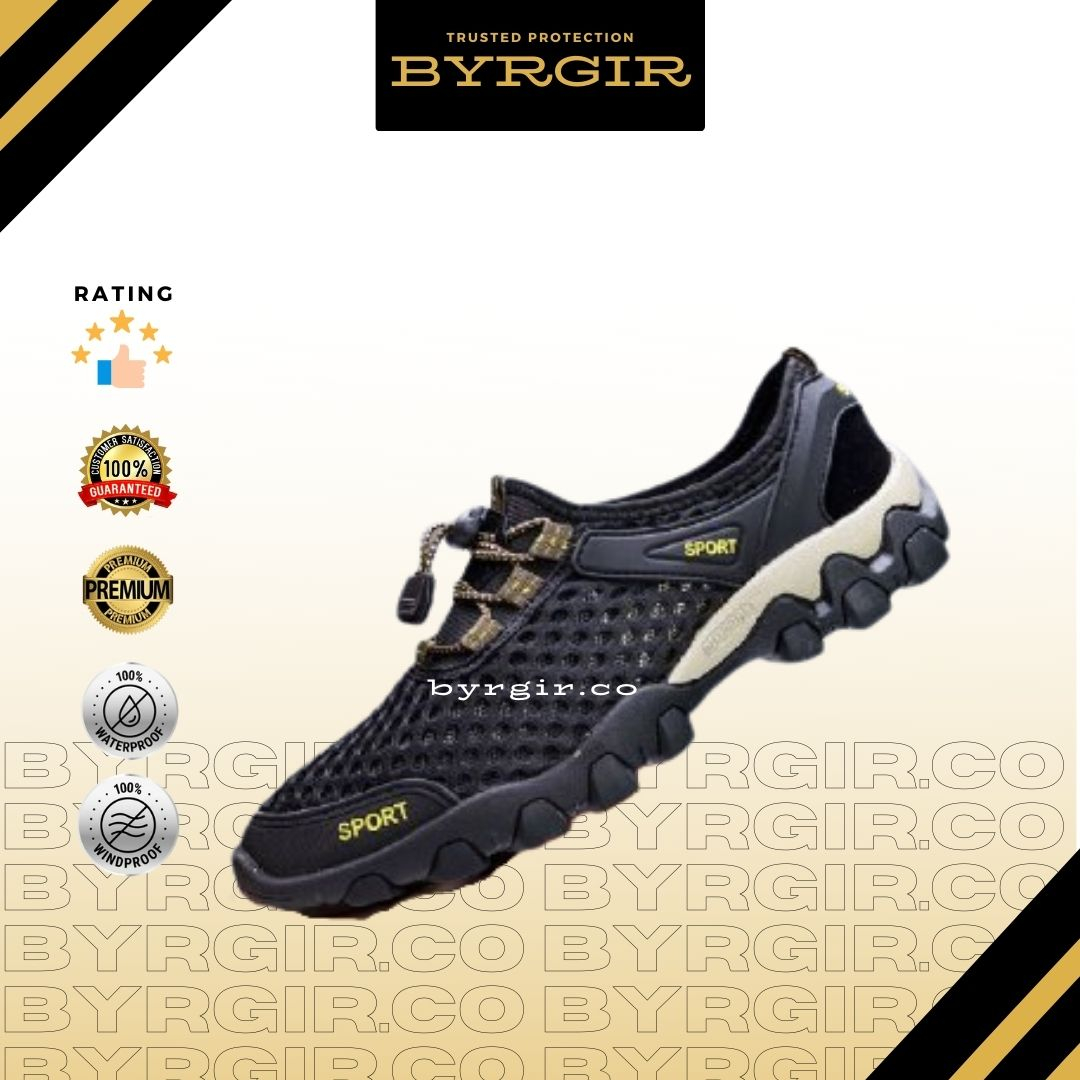 BYRGIR Sepatu Tracking Sport Pria Sneakers Gunung Hiking Quick Dry Outdoor Import Sporturedo Stonger Terbaru Shoe Olahraga Laki Laki Original Korean