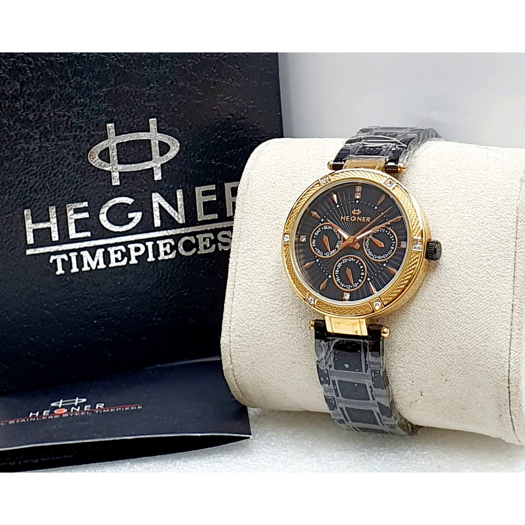 Jam Tangan Wanita Hegner 1636 Original Rantai Chrono Aktif