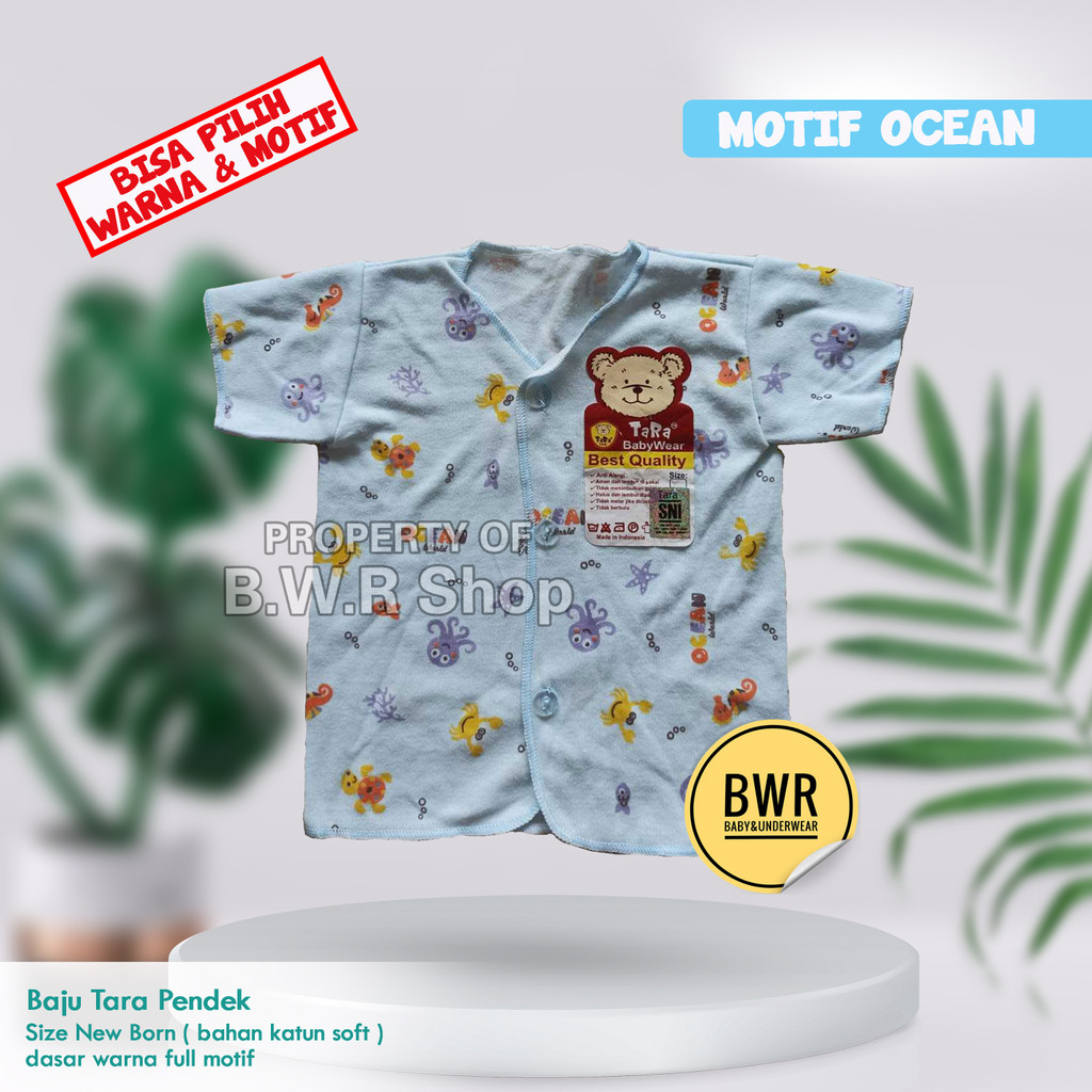 515A  TARA 1 pcs Baju Pendek Kancing Warna Bayi Motif Print SNI