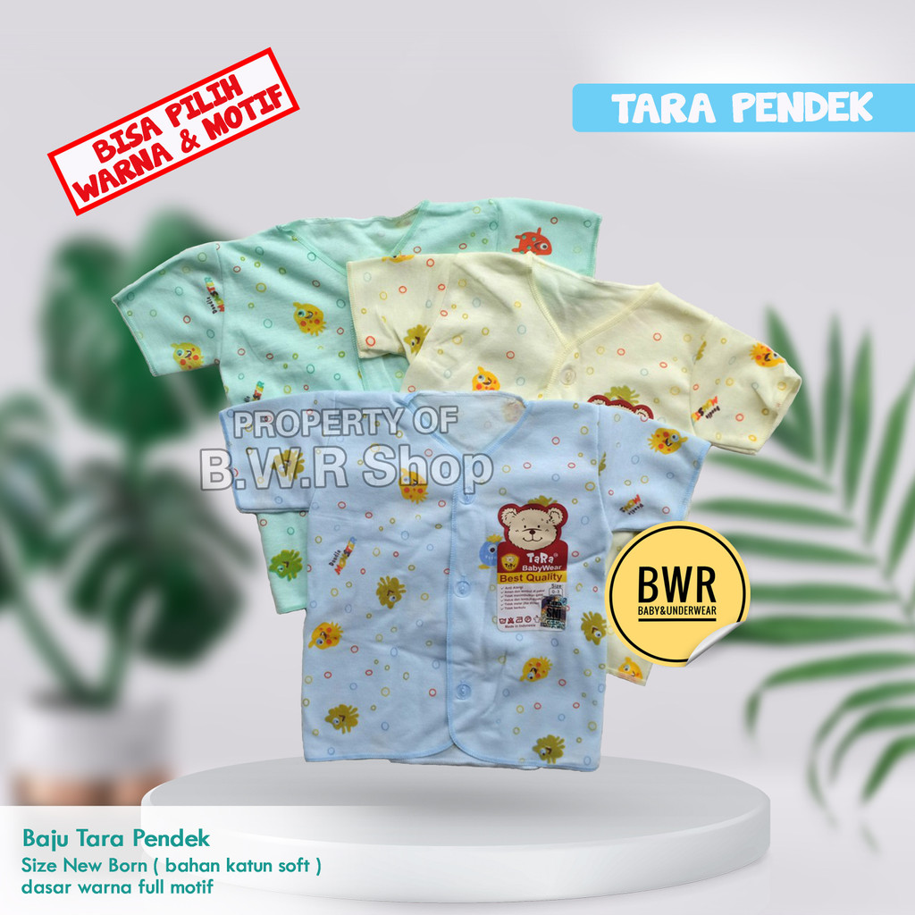 515A  TARA 1 pcs Baju Pendek Kancing Warna Bayi Motif Print SNI