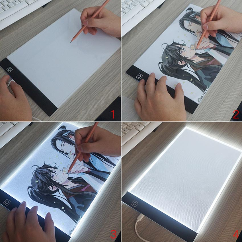 A3/A4 LED Drawing Tracing Board Stensil Board Papan Jiplak Gambar LED Anak &amp; Dewasa Copy Board Papan LED Light Pad Ultra Slim