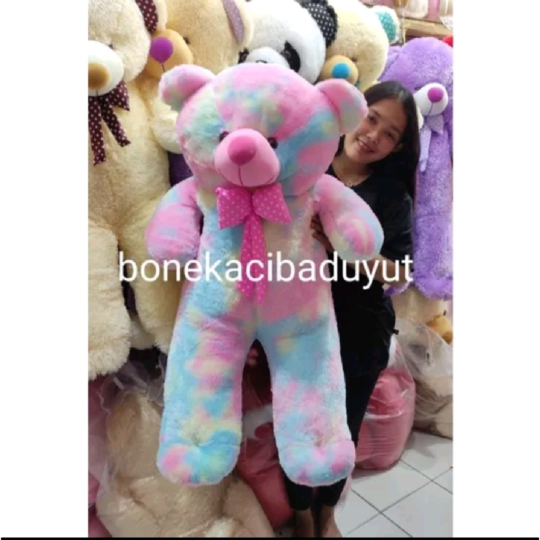 BONEKA TEDDY BEAR RAINBOW BONEKA BERUANG BAHAN HALUS KAIN RASFUR TIDAK RONTOK