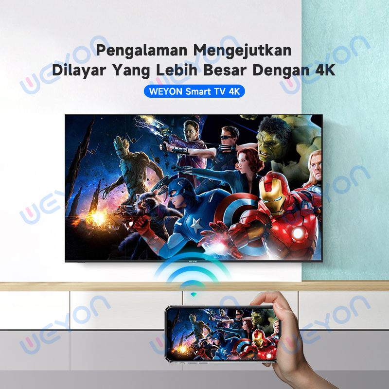 WEYON TV Smart 55/65/50 inch TV Digital 4K UHD Android 11.0 - Voice Control/Bluetooth Connectivity/Youtube/Disney+