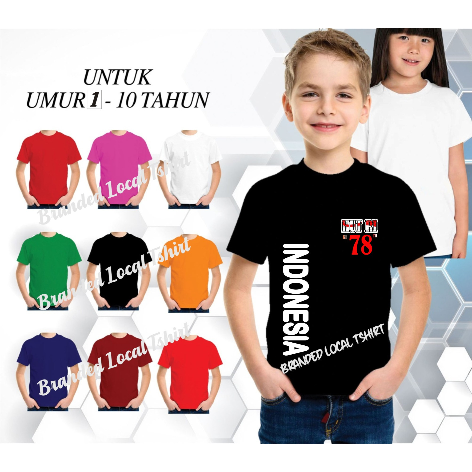 Beli 10 Pc Gratis 1 Pc Hut RI 78 Kaos Terlaris 17 Agustus 1945 78 Kemerdekaan Indonesia Kaos Merah Putih Hitam Kaos Cewek Cowok AnakXX10