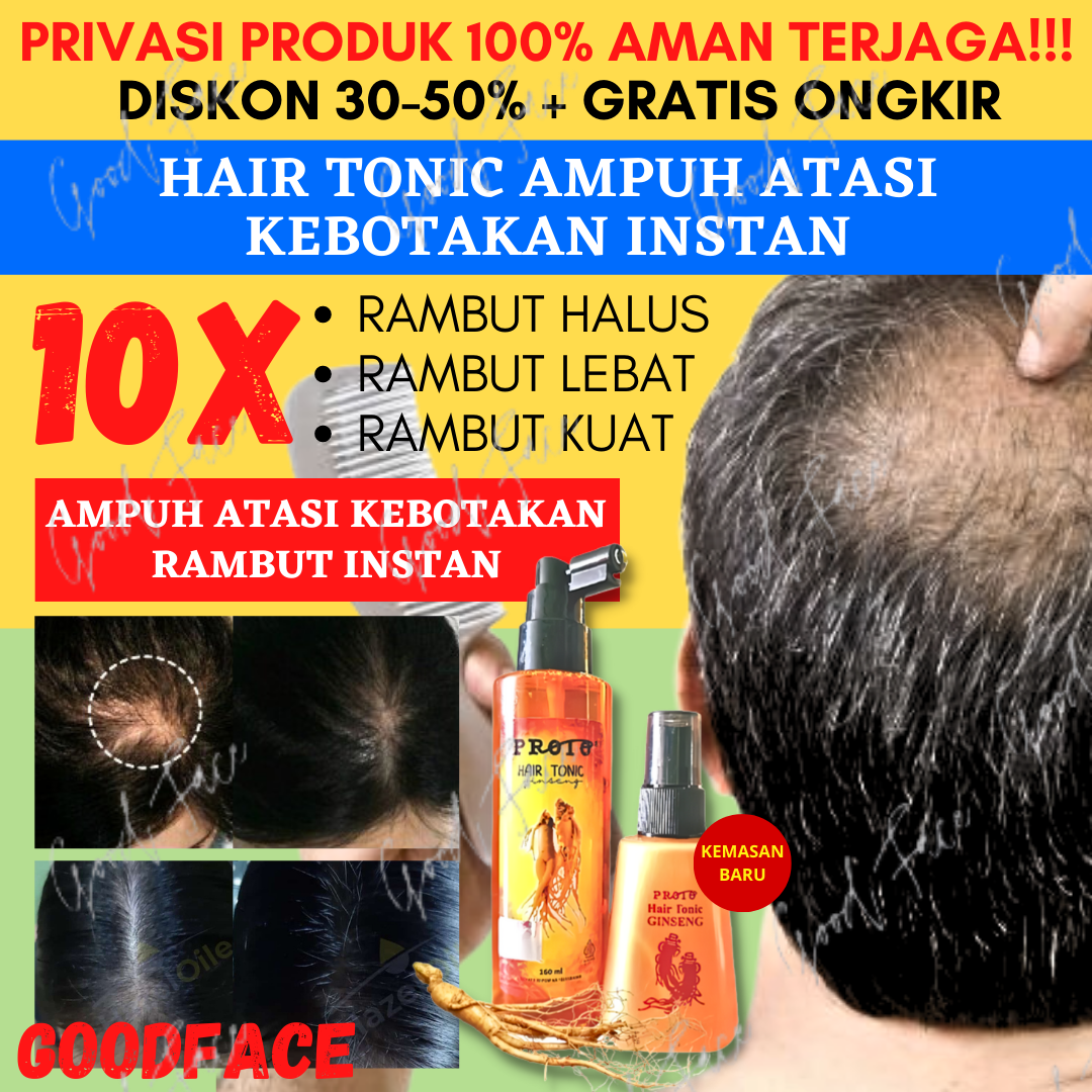 HAIR TONIC PROTO GINSENG 250ML PENUMBUH RAMBUT - HAIRTONIC - TONIC RAMBUT RONTOK ANTI KETOMBE