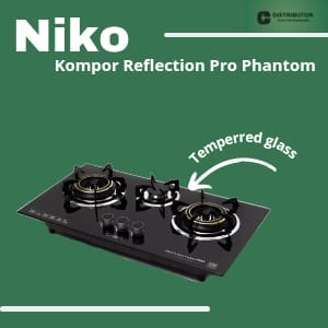 NIKO Kompor Gas 3 Tungku Pro Phantom All Black Original