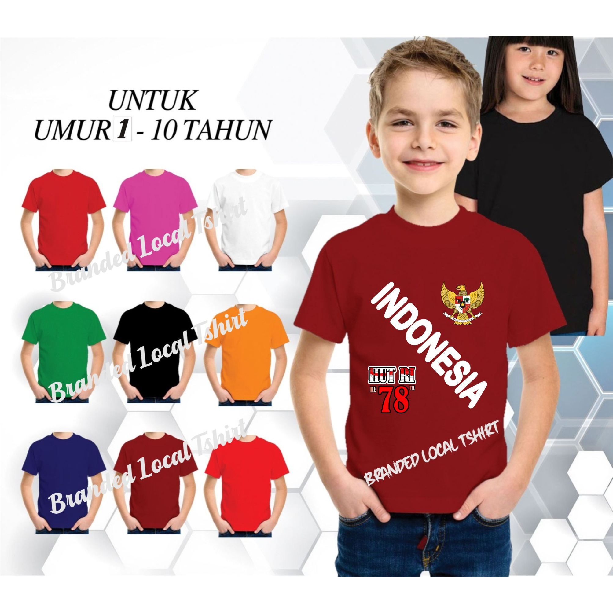 Beli 10 Pc Gratis 1 Pc Hut RI 78 Kaos Terlaris 17 Agustus 1945 78 Kemerdekaan Indonesia Kaos Merah Putih Hitam Kaos Cewek Cowok Anakxx11