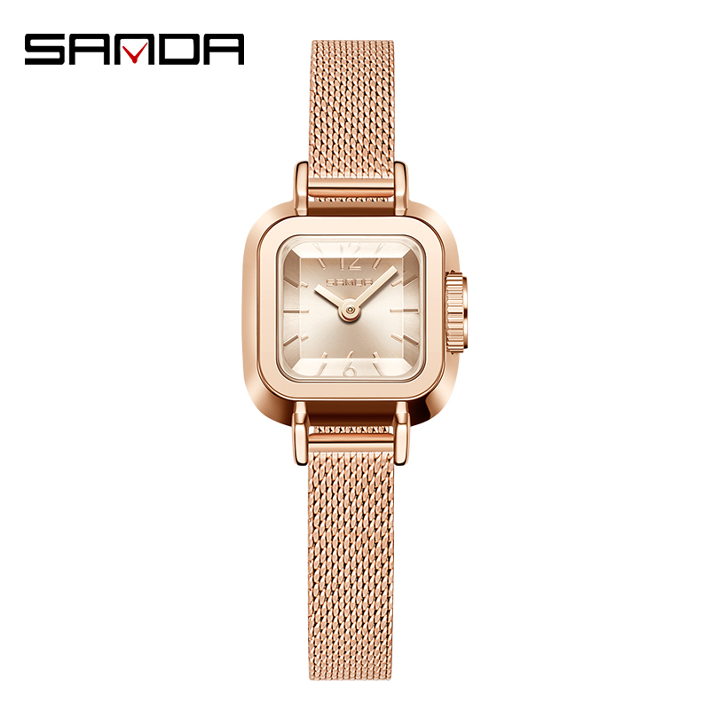 SANDA 1117 Jam Tangan Wanita Analog Retro Style Tali Stainless Quartz WATCHKITE WKOS