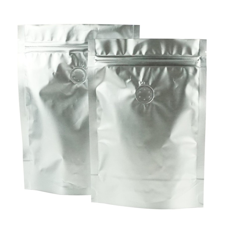 CUSTOM PACKAGING/POUCH SILVER VALVE & ZIPPER (STANDING POUCH) 100GR