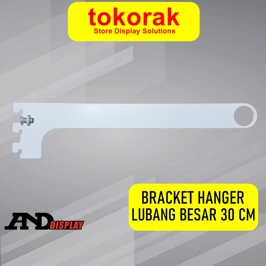 DAUN BRACKET HANGER 30 CM LUBANG 1 INCH PUTIH BREKET PIPA BULAT 1&quot;