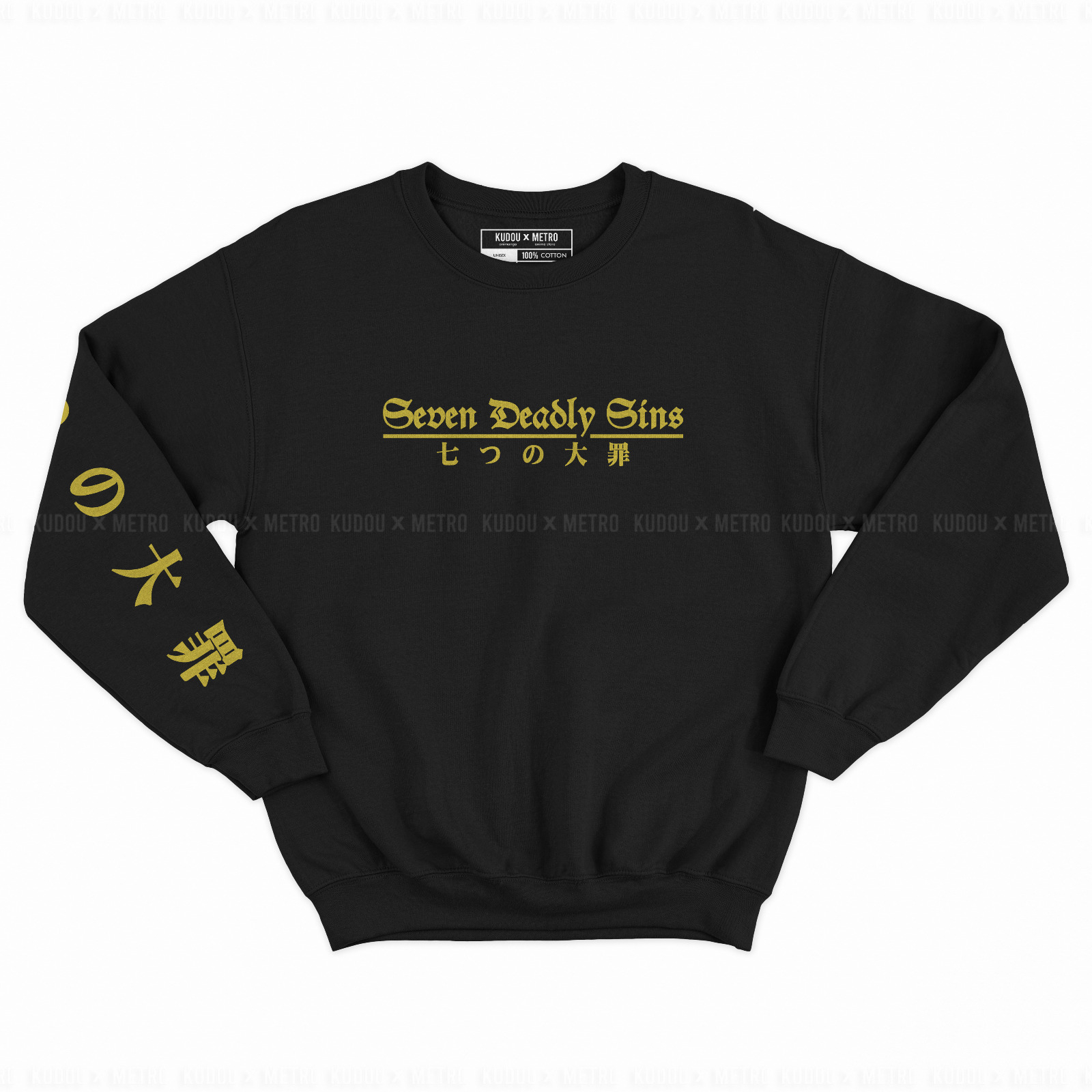 Crewneck Seven Deadly Sins Gold Black Anime Manga Premium Unisex