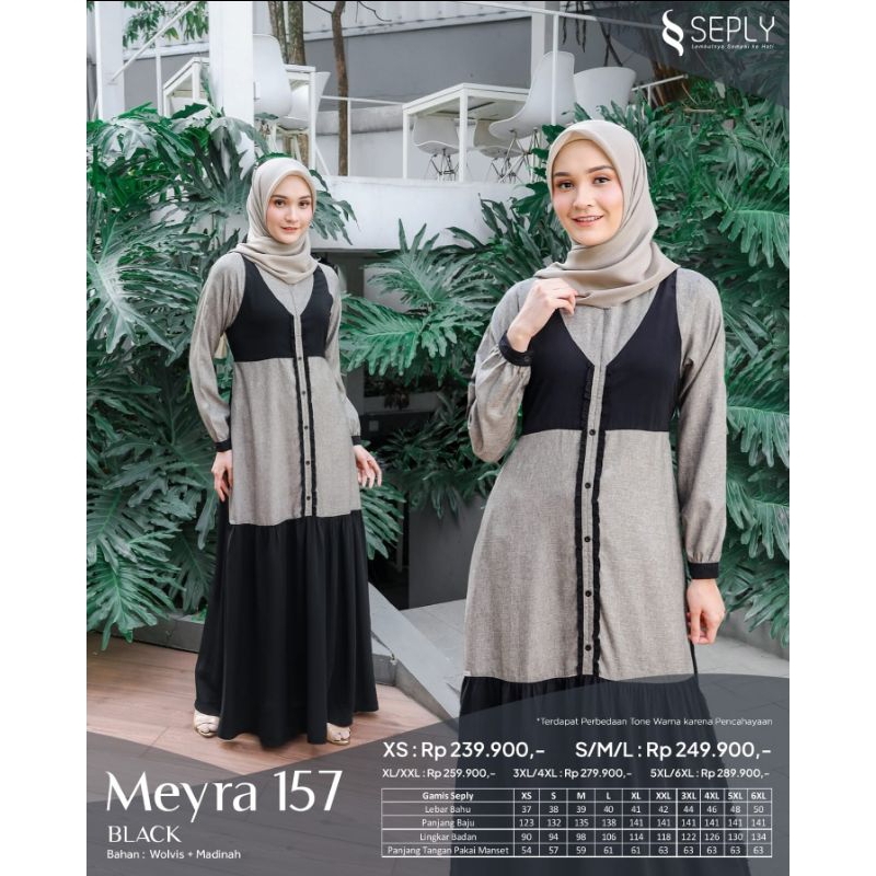 gamis terbaru seply Meyra 157 black