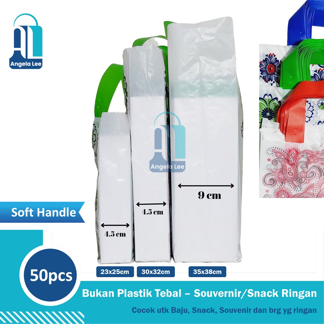 Kantong Plastik Softhandle Motif Premium 35x38 baju souvenir / Shopping Bag /