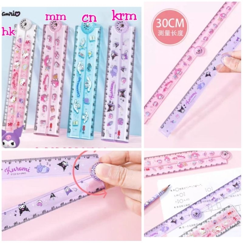 

CL Penggaris lipat 30cm Kitty Melody Kuromi Cinamoroll