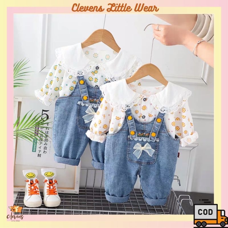 CLV Sunny Overall Set / Setelan Overall Anak Perempuan Import 2-6 Tahun / Baju Kodok Anak Perempuan 