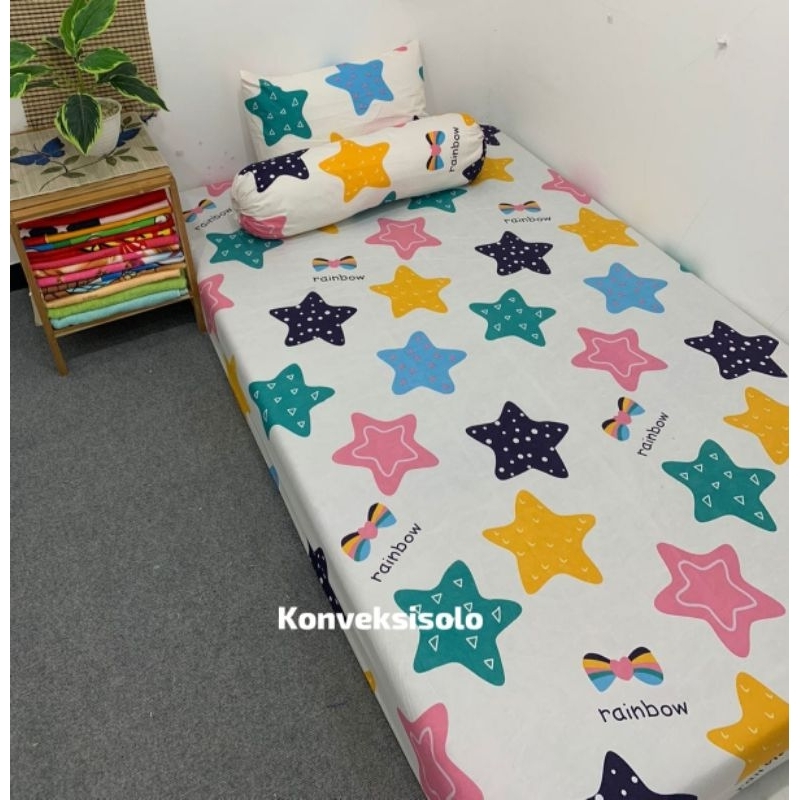 Sprei Karakter Anak Uk 120x200x20 160x200x20 180x200x20 Sprei Set Single Karet Anti Geser