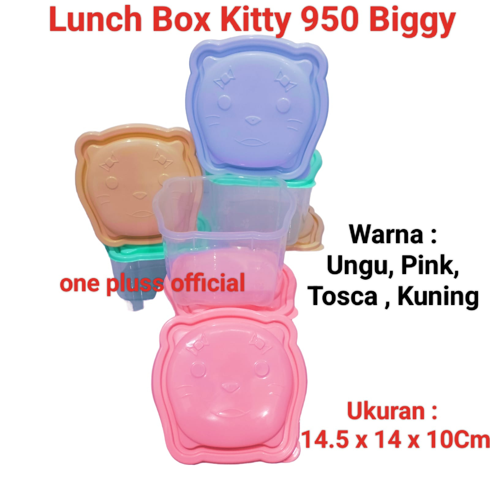 Lunch Box KITTY 950ml / Box Kotak Makan / Kado Souvenir ulang tahun / Tempat Bekal BPA Free biggy