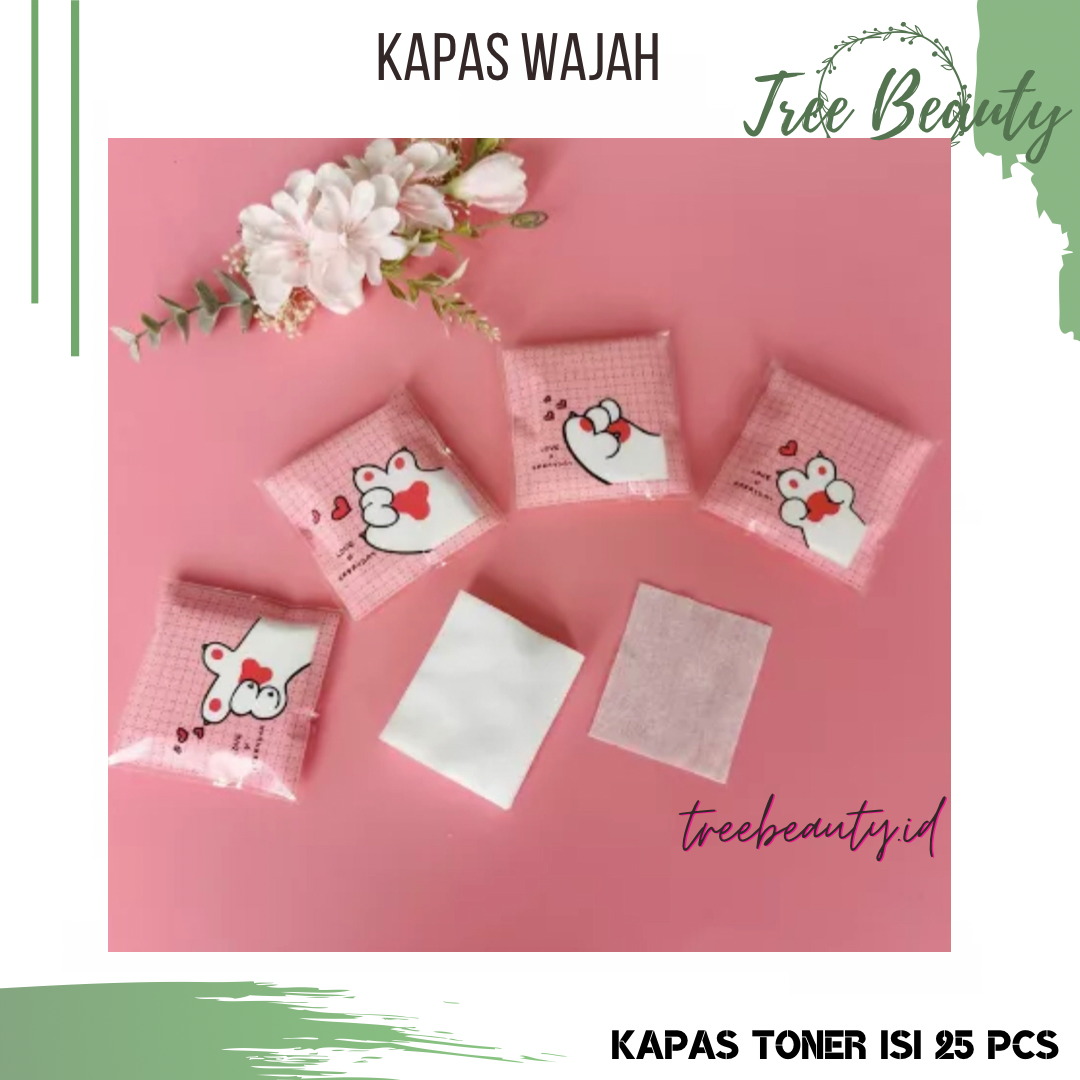 Kapas Toner Isi 25Pcs Karakter Kartun Kapas Wajah Tipis Pembersih Make Up Kemasan Cotton Pads Travel Size 25 Lembar