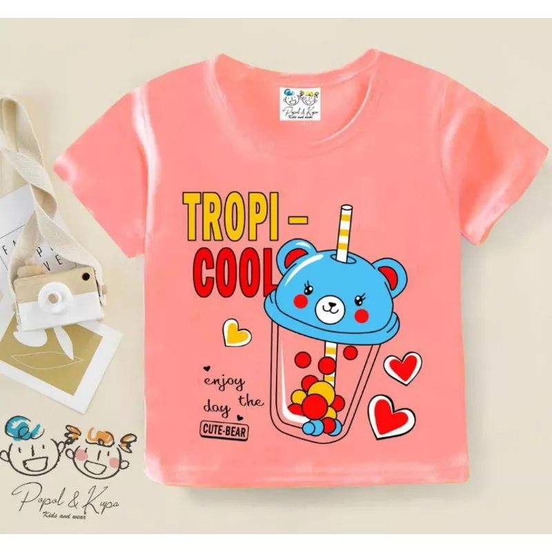 Kaos anak cewe / atasan anak cewe / baju cewe motif boba