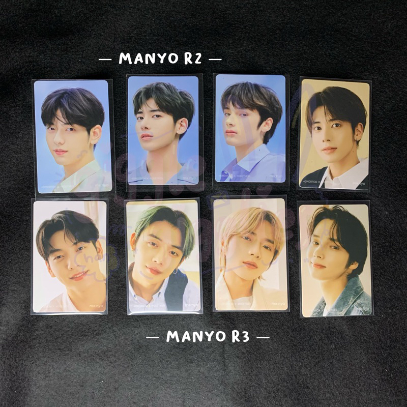 txt x manyo r2 r3 photocard pc soobin yeonjun beomgyu taehyun hueningkai