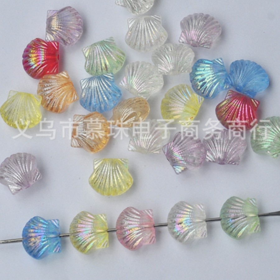 ISI 40PCS MAANIK MOTE KERANG CLEAR PELANGI BAHAN KERAJINAN TANGAN DIY CANTIK BERKUALITAS