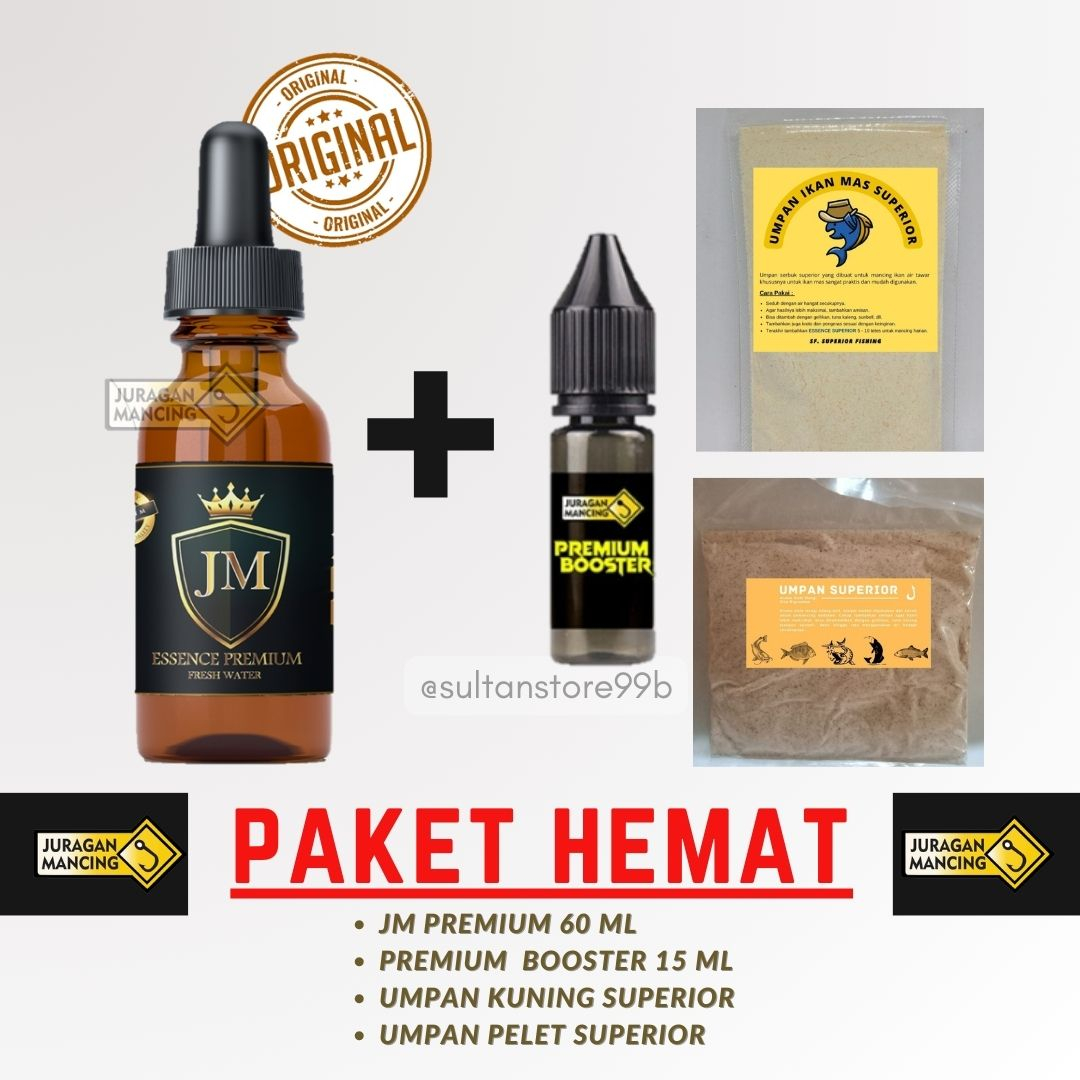 [PROMO HEMAT ESSEN JM DAN UMPAN MANCING] ESEN ESSEN ESSENCE JM PREMIUM 60 ML - PREMIUM BOOSTER 15 ML