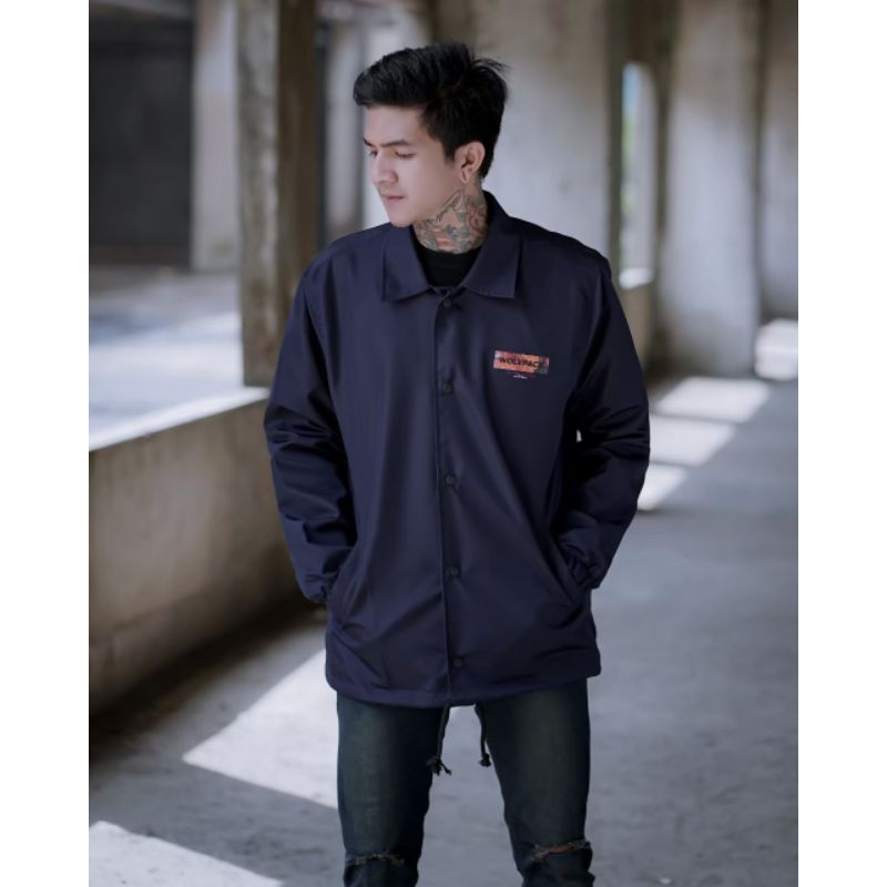 JACKET COACH KAGUYA NAVY WOLVPACK STREETWEAR