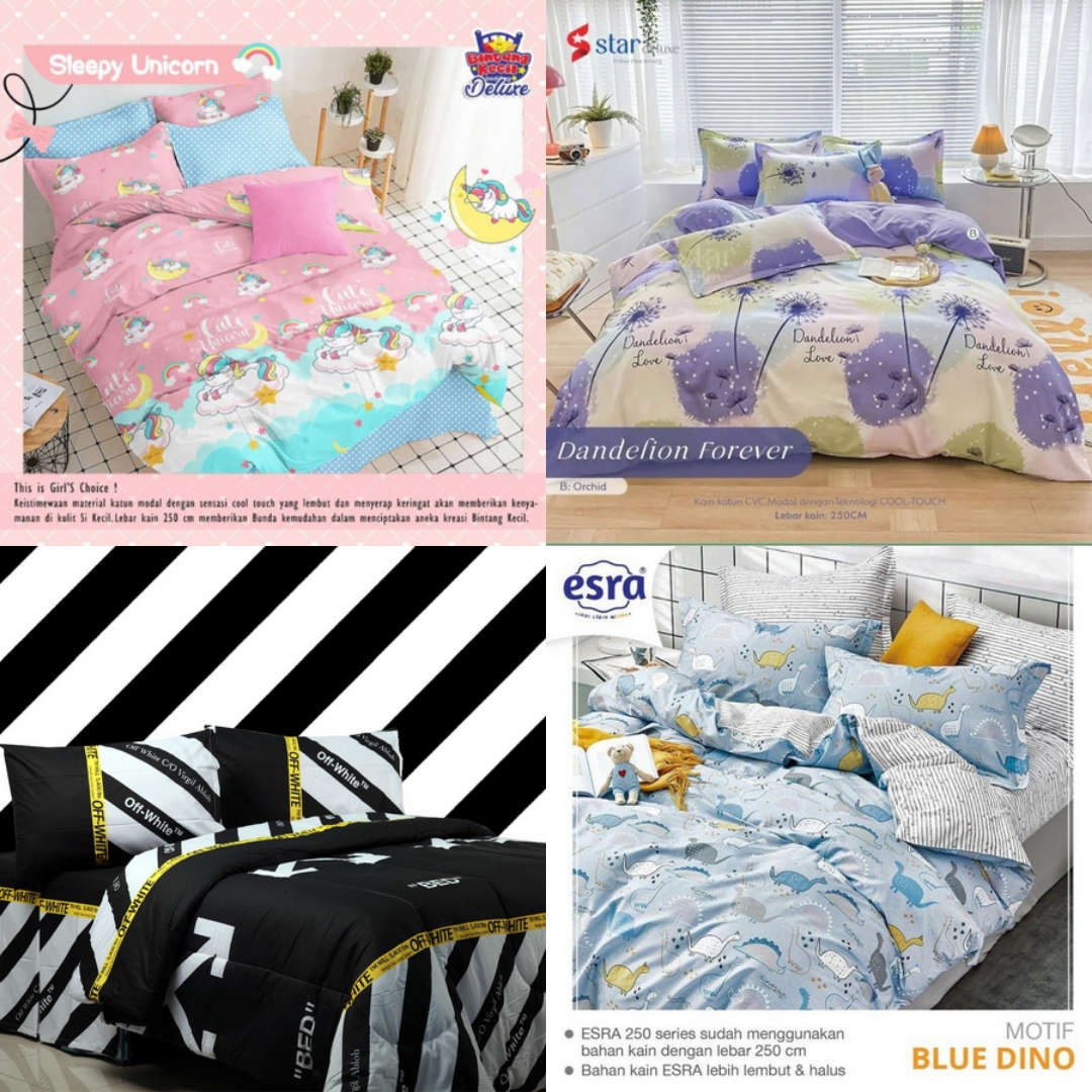 BEDCOVER SET SPREI KATUN LOKAL HOMEMADE UKURAN 200X200 180X200 160X200