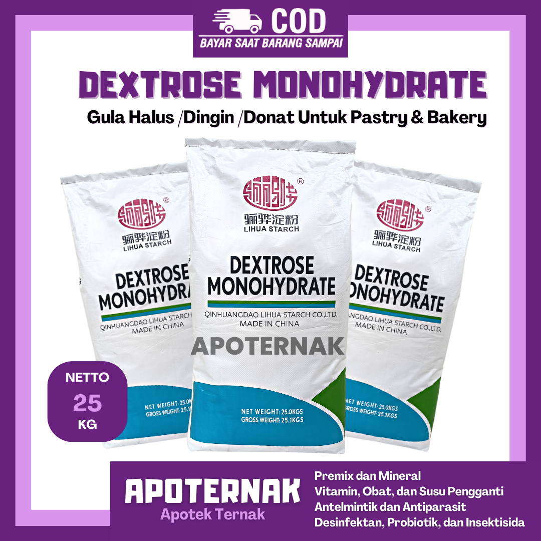 DEXTROSE MONOHYDRATE 25 kg 1 sak | Gula Halus / Gula Dingin / Gula Donat