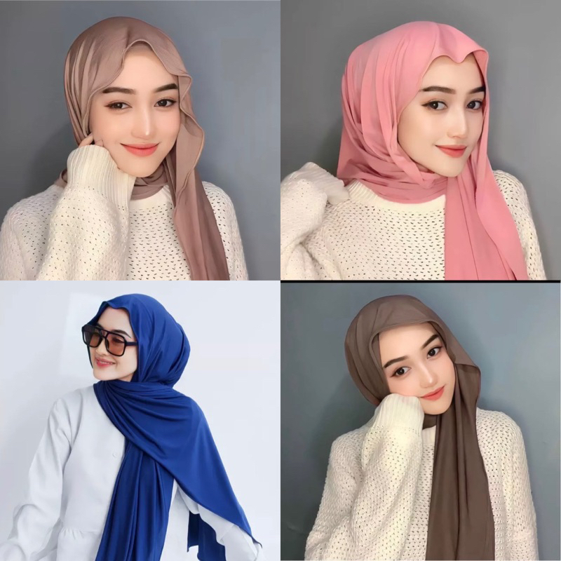 HIJAB JILBAB PASHMINA MELEYOT JERSEY PREMIUM