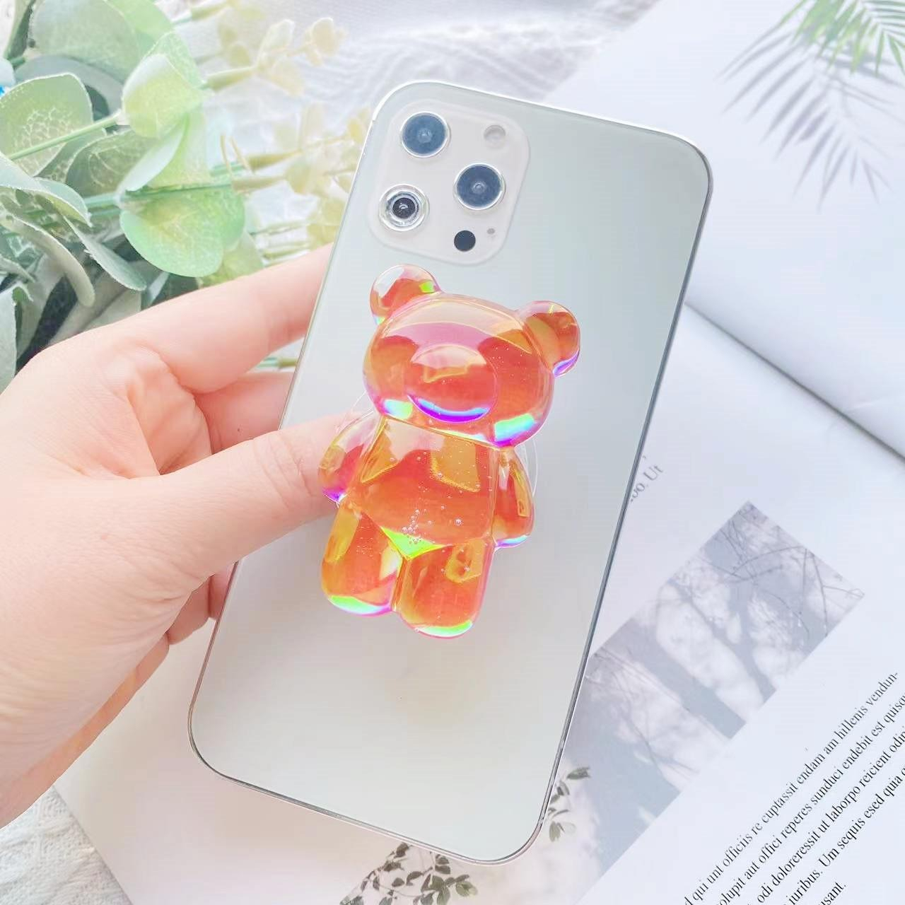 PREMIUM Gummy Bear Jelly Glitter Pop Socket - GRIPTOK 3D DESIGN SUPER CUTE - PHONE HOLDER - PHONE GRIP