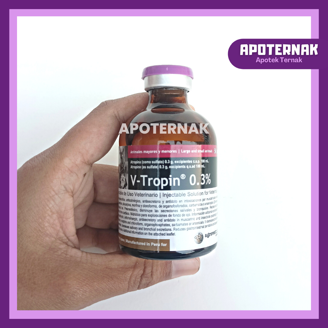 V TROPIN 0.3% 50 ml | ATROPIN Hewan Sapi Anjing Kucing Kambing | Vitropin Vtropin V-Tropin