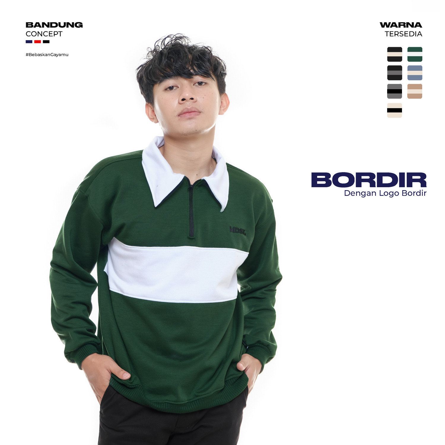 Rugby Halfzip MDSK. - Jaket Sweater Pria