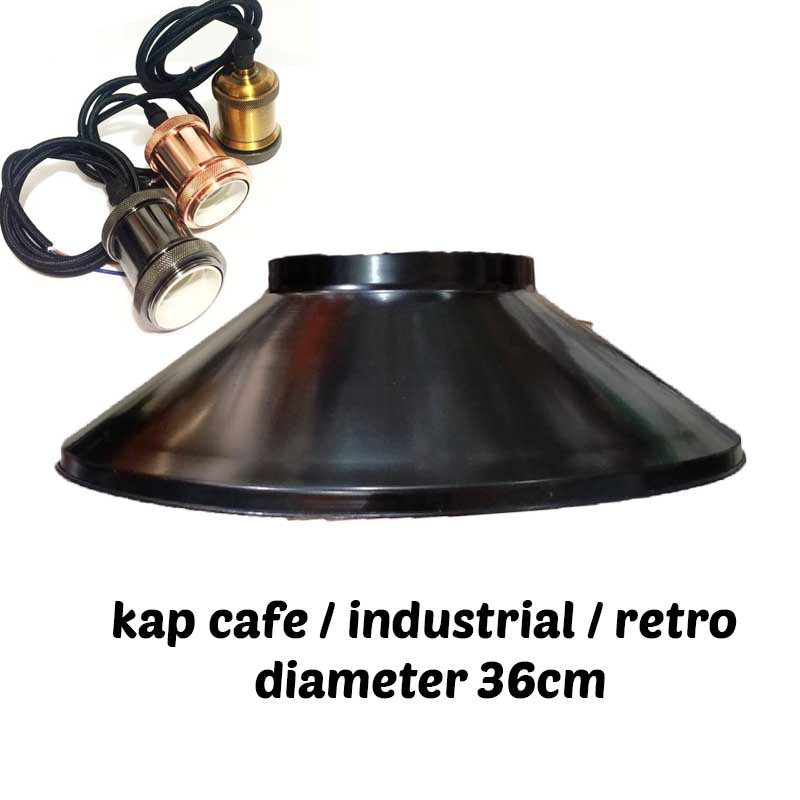 KAP LAMPU GANTUNG / KAP LAMPU CAFE AESTHETIC / RETRO BODY HITAM