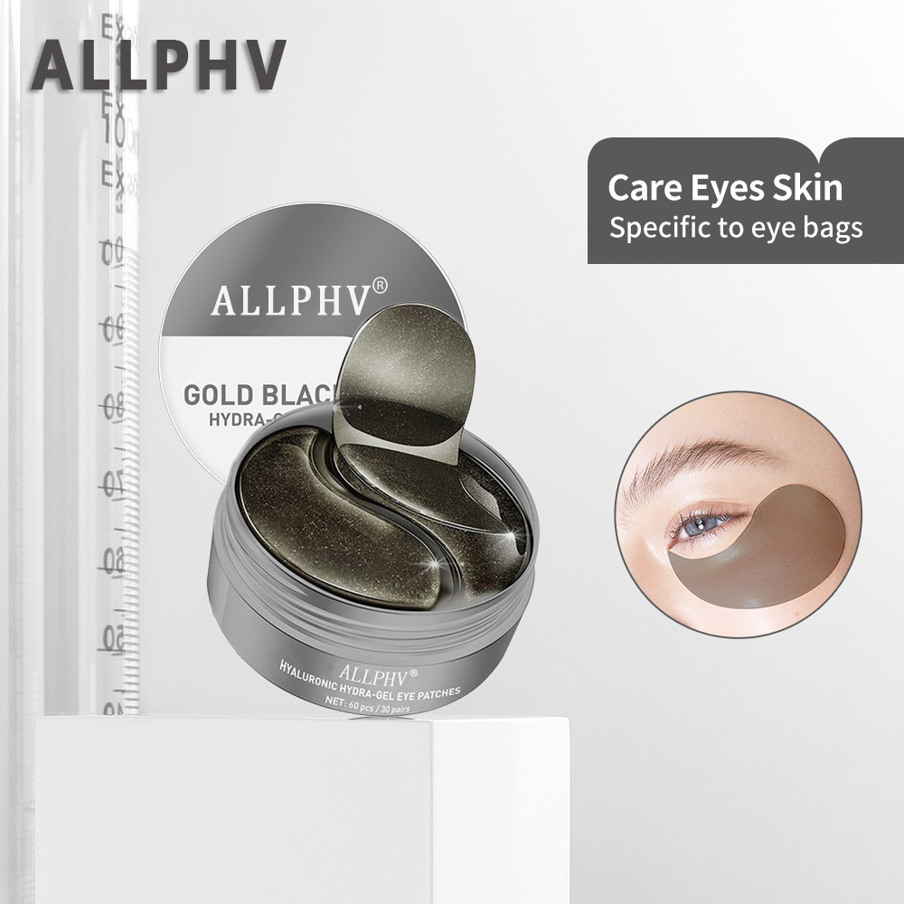 【asli】ALLPHV-Black-Pearl-Hydra-Gel-Eye-Patches-Mask-Masker-Mata-Anti-Aging-Melembabkan-Anti-kerut-Hapus-Kantung-Mata-Perawatan-Mata-Perawatan-kulit-(60-pcs-30-pairs)