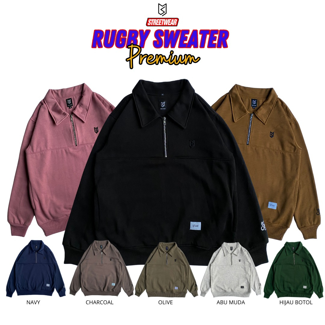 Sweater Zipper Rugby Premium Ms.streetwear Original Unisex