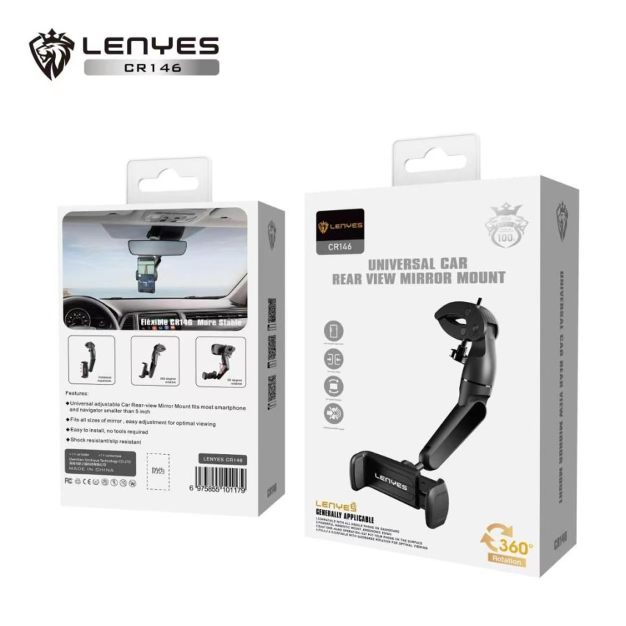 Holder Mobil Lenyes CR-146 Phone Holder Car Dashboard Kaca Mobil Grosir