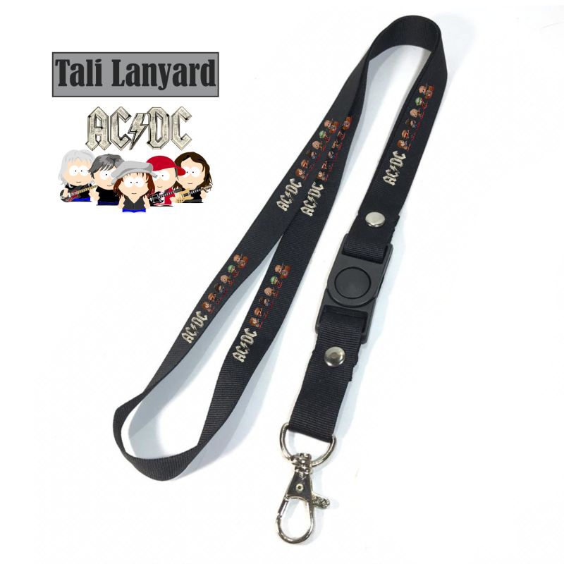

lanyard ACDC tali lanyard BAND METAL gantungan kunci name tag id card kartu nama / tali lanyard gantungan leher fullprint