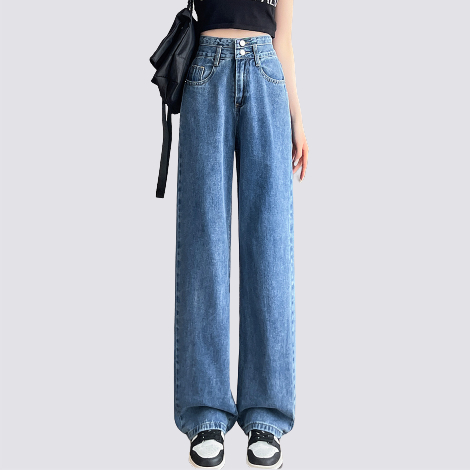XIAOZHAINV  Celana Jeans Panjang Wanita Korean Style Highwaist 8702