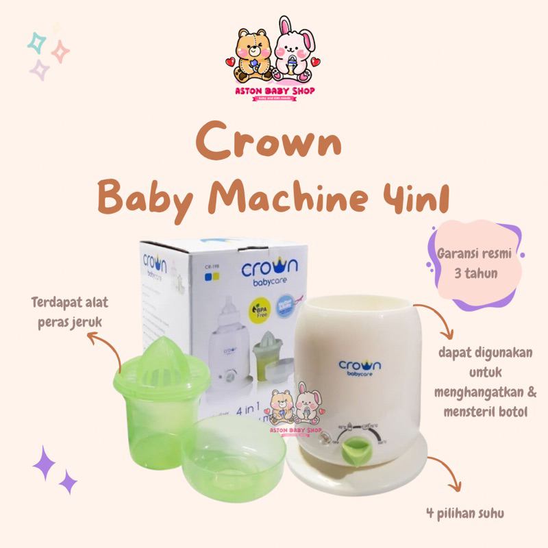 Crown Warmer &amp; Sterilizer Crown 4in1 Baby Machine CR198