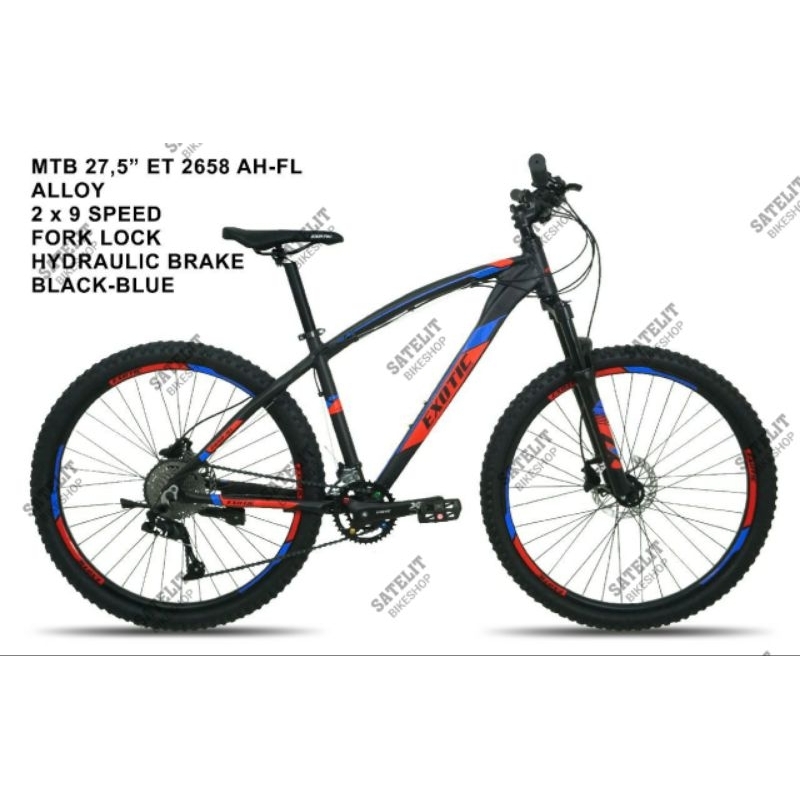 Sepeda Gunung MTB Mountain Bike Exotic 2658 Ukuran 27.5 Inch Frame Alloy