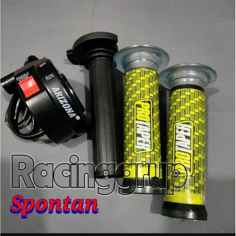 Universal gas spontan+slongsong dan grip carbon bahan besi tombol castom