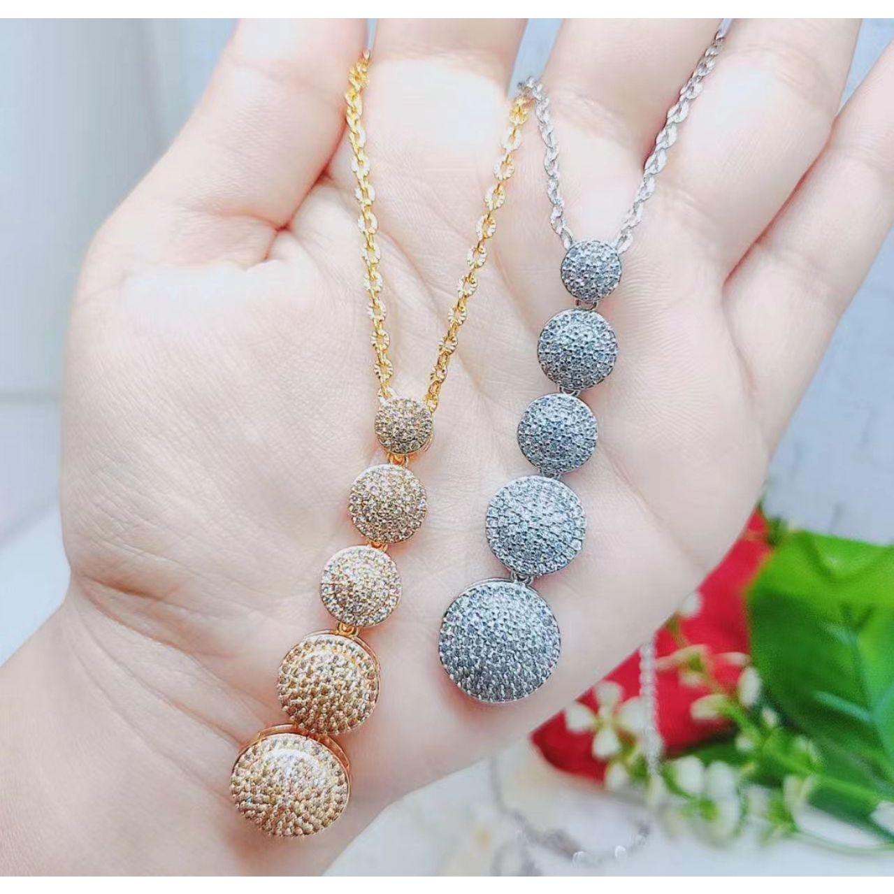 Kalung Xuping Permata Full Lapis Emas Perhiasan Fashion R110