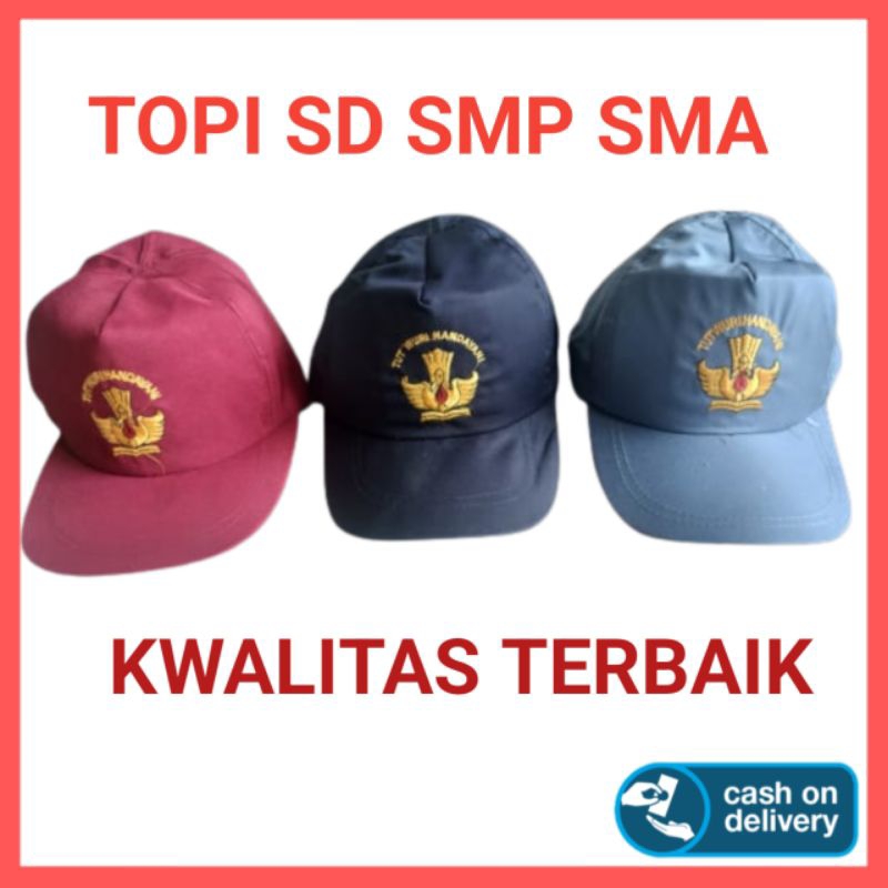 TOPI SEKOLAH SD SMP SMA SERAGAM SEKOLAH KWALITAS PREMIUM BAHAN FAMATEX