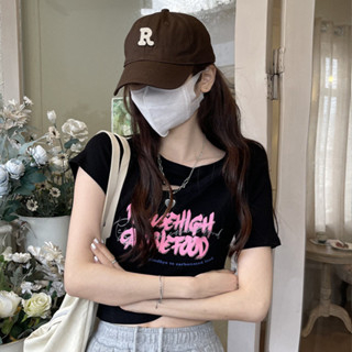 GO!BJ1189 Baju Atasan Kaos Lengan Pendek Model CropTop Wanita Kekinian Fashion korean