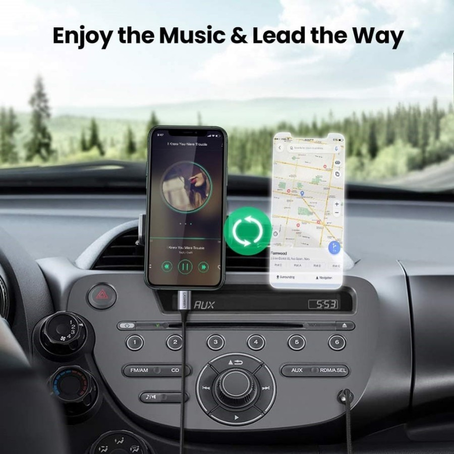 UGREEN Kabel Audio Converter MFI Adapter Untuk Iphone Lightning Male To Headphone Speaker Aux 3.5mm 70509