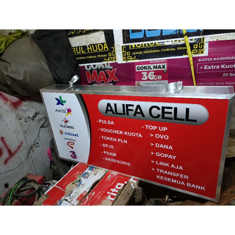 NEON BOX CUSTOM 2 SISI UKURAN 70x30