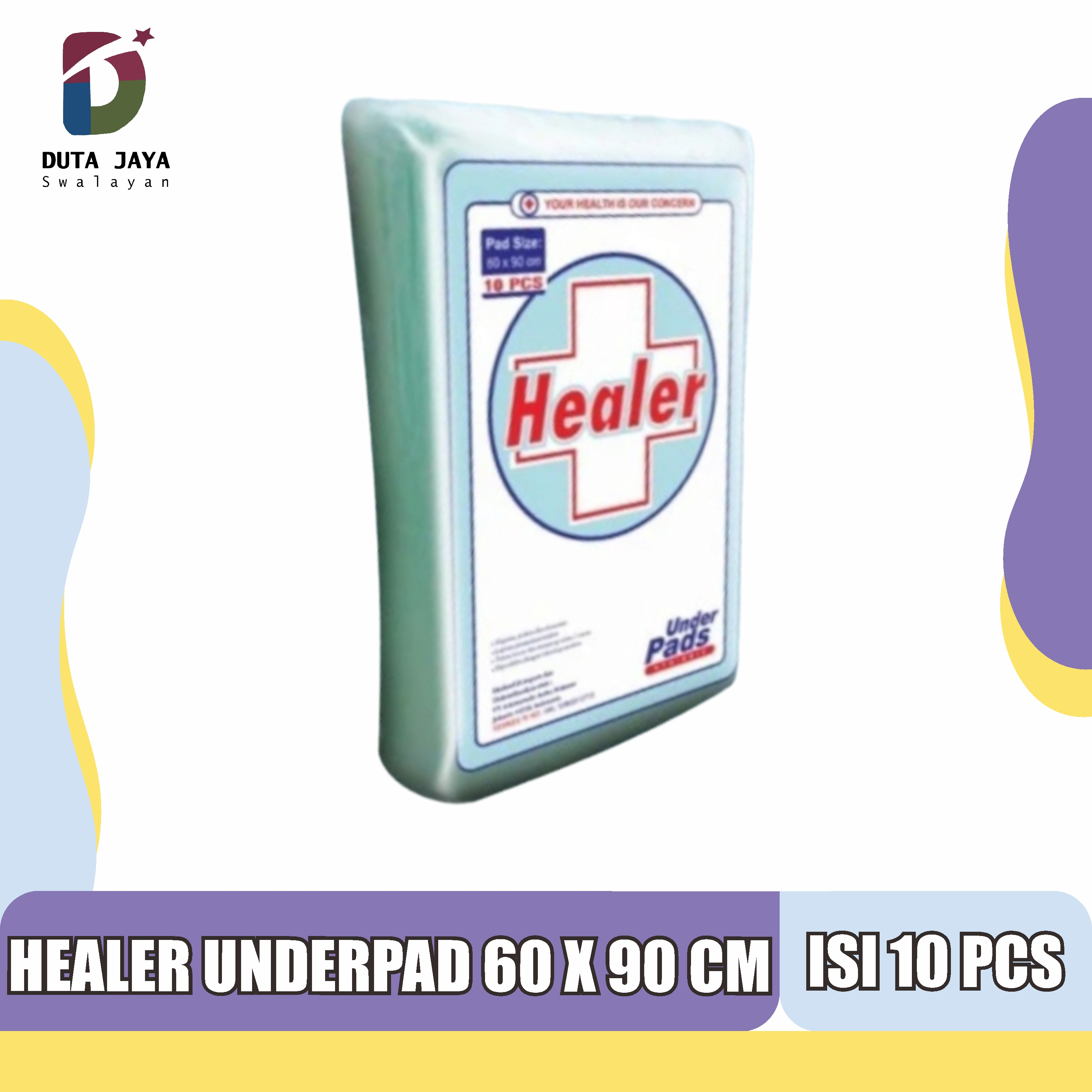 Healer Underpad Perlak Sekali Pakai Alas Pasien XL 60X90 CM Isi 10 Pcs